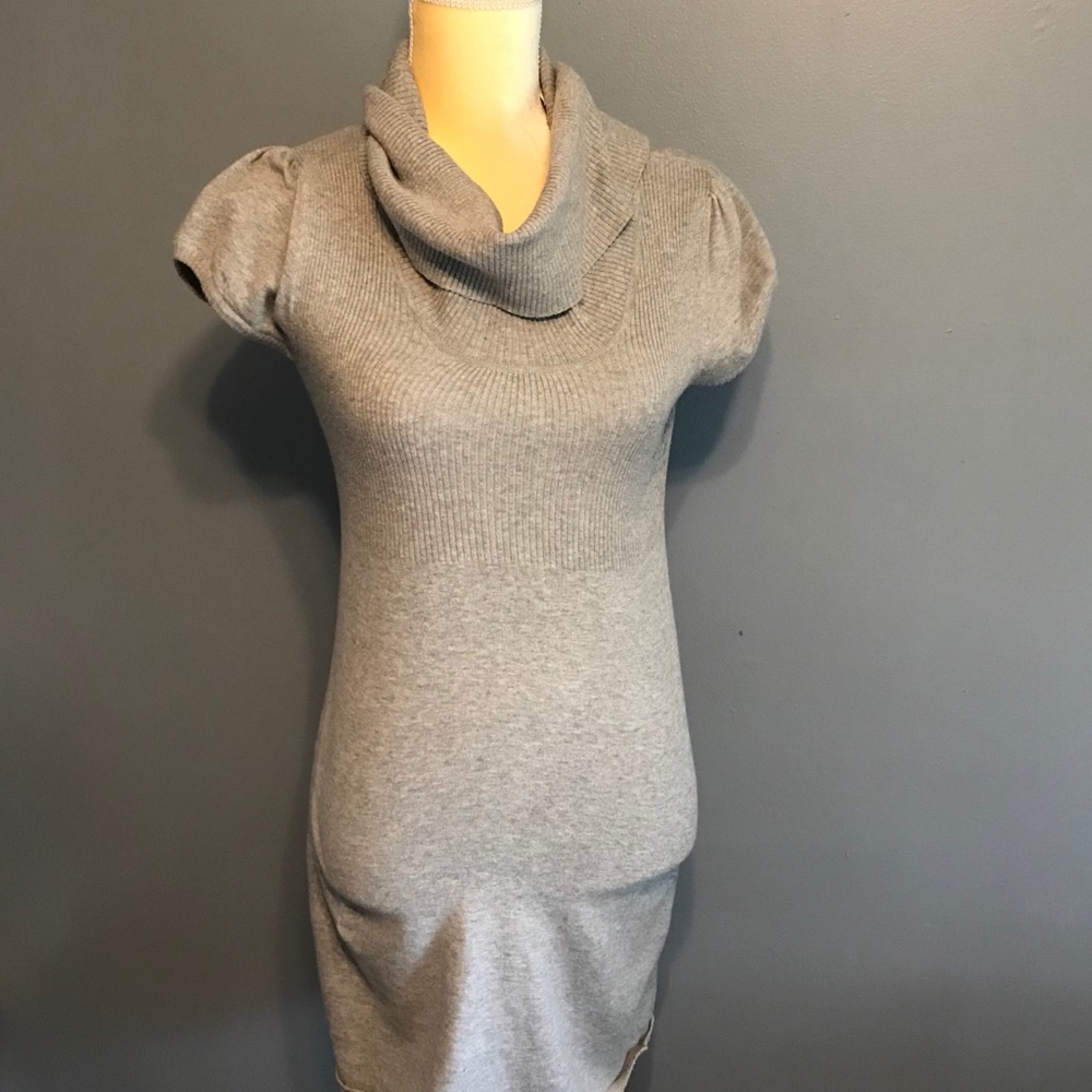 3/$25 Take out sweater dress with cowl neck gray